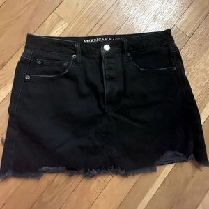 American Eagle black jean mini skirt (size 8)